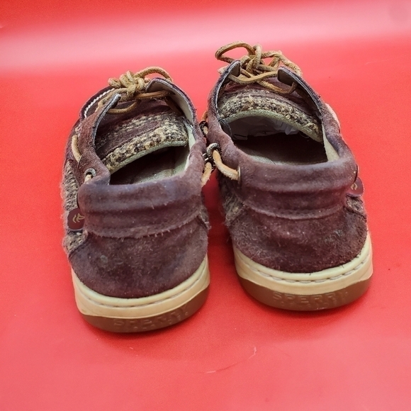 Sperry Top Siders Womens 7.5 Dark Brown Leather Boat Shoes - Picture 6 of 14